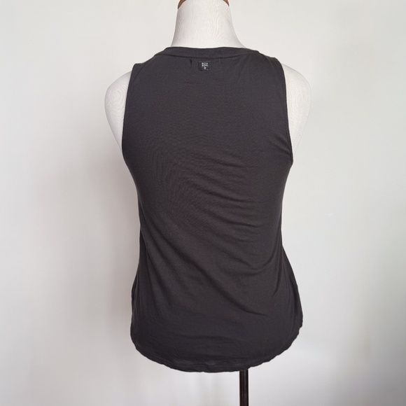 Billabong Small Petite dark gray Aztec embroidered California bohemian tank top - Picture 8 of 13